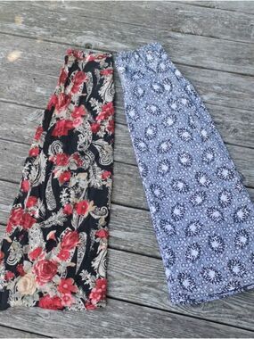 Daniel Laurent Pair of Floral Romantic Cottagecore Boho MaxiSkirts. Size Small